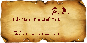 Péter Menyhért névjegykártya
