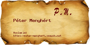 Péter Menyhért névjegykártya
